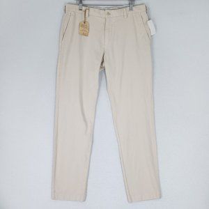 Brooks Brothers Pants Mens 34X32 Tan Off White Red Fleece Trousers NEW Linen
